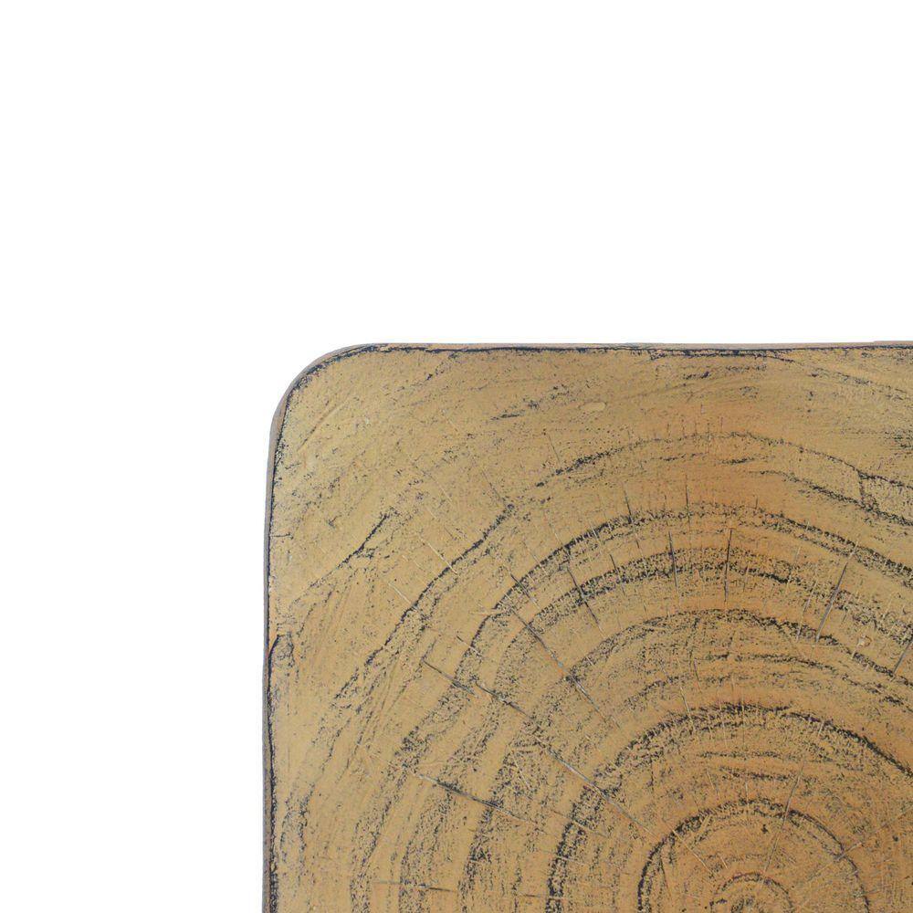 Close-up of the wood grain pattern on the top of a side table.