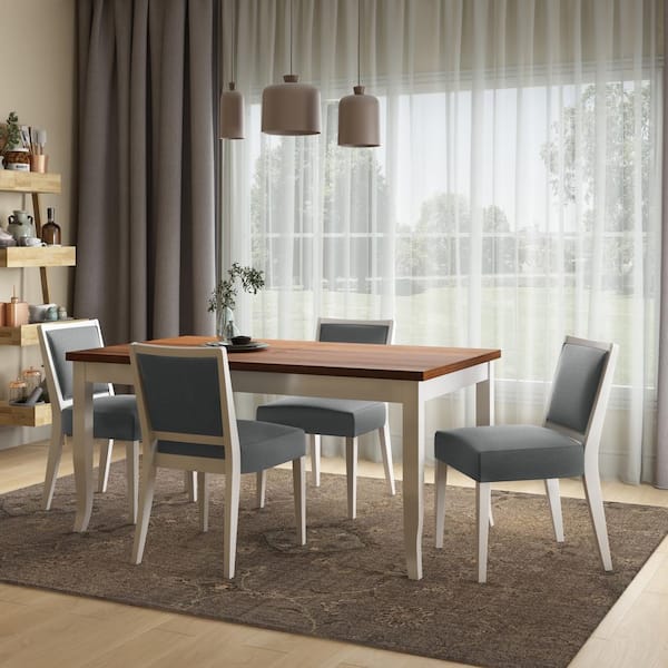 Upholstered Armless Dining Chairs, Charcoal Gray Dining Room Set