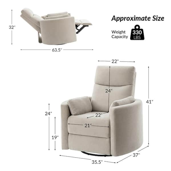 JAYDEN CREATION Flora Tan Contemporary Swivel Rocker Power
