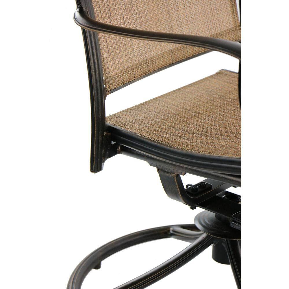 Golden-Bronze 3-Piece Bistro Set with Swivel Rockers and Cast-Top Table