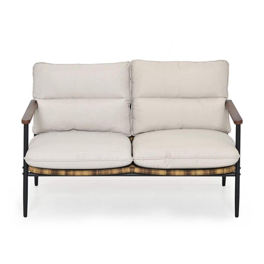 Grove Tranquil Aluminum Wicker Outdoor Loveseat with Gray Cushions price history on PriceWatchPro