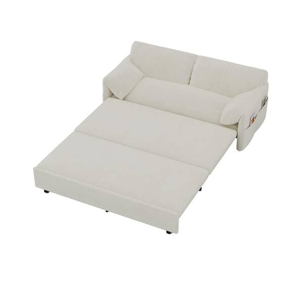 Harper & Bright Designs 2-in-1 Beige Linen Sofa Bed Chair, Convertible  Sleeper Chair Bed PP282398AAB - The Home Depot