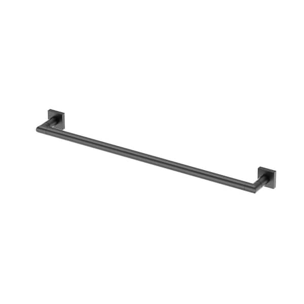 Glam Too 24 in. Wall Mounted Towel Bar in Matte Black
