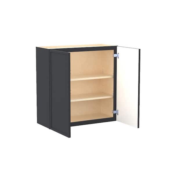 Franklin 30 in. W x 12 in. D x 30 in. H Assembled Plywood Wall Kitchen Cabinet in Valiant Onyx with Soft Close