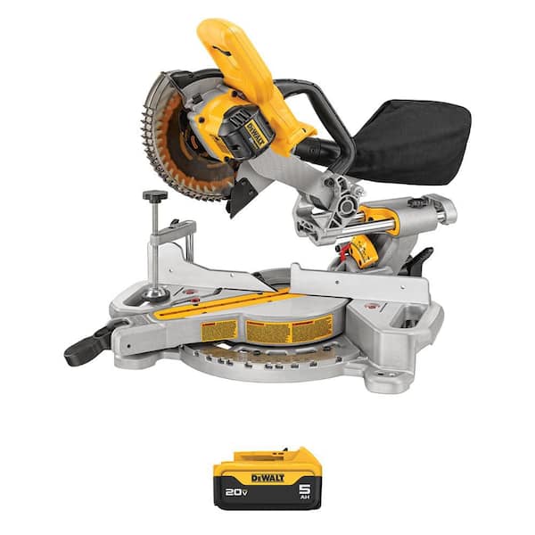 20V Max  Lithium-Ion Cordless 7-1/4 in. Sliding Miter Saw with 20V Max Premium 5.0Ah Battery Pack