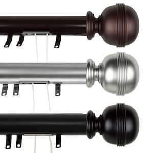 30 in. - 48 in. Jovian Decorative Traverse Rod with Sliders in Black