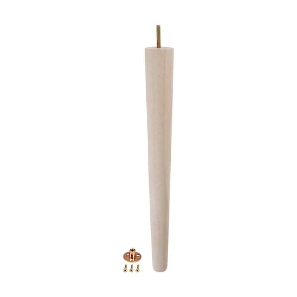 American Pro Decor 16 in. x 1-3/4 in. Mid-Century Unfinished Hardwood Round Taper Leg
