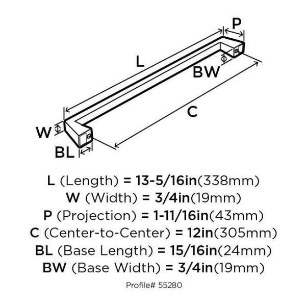 Oil Rubbed Bronze 12-Inch Appliance Pull with Mounting Hardware