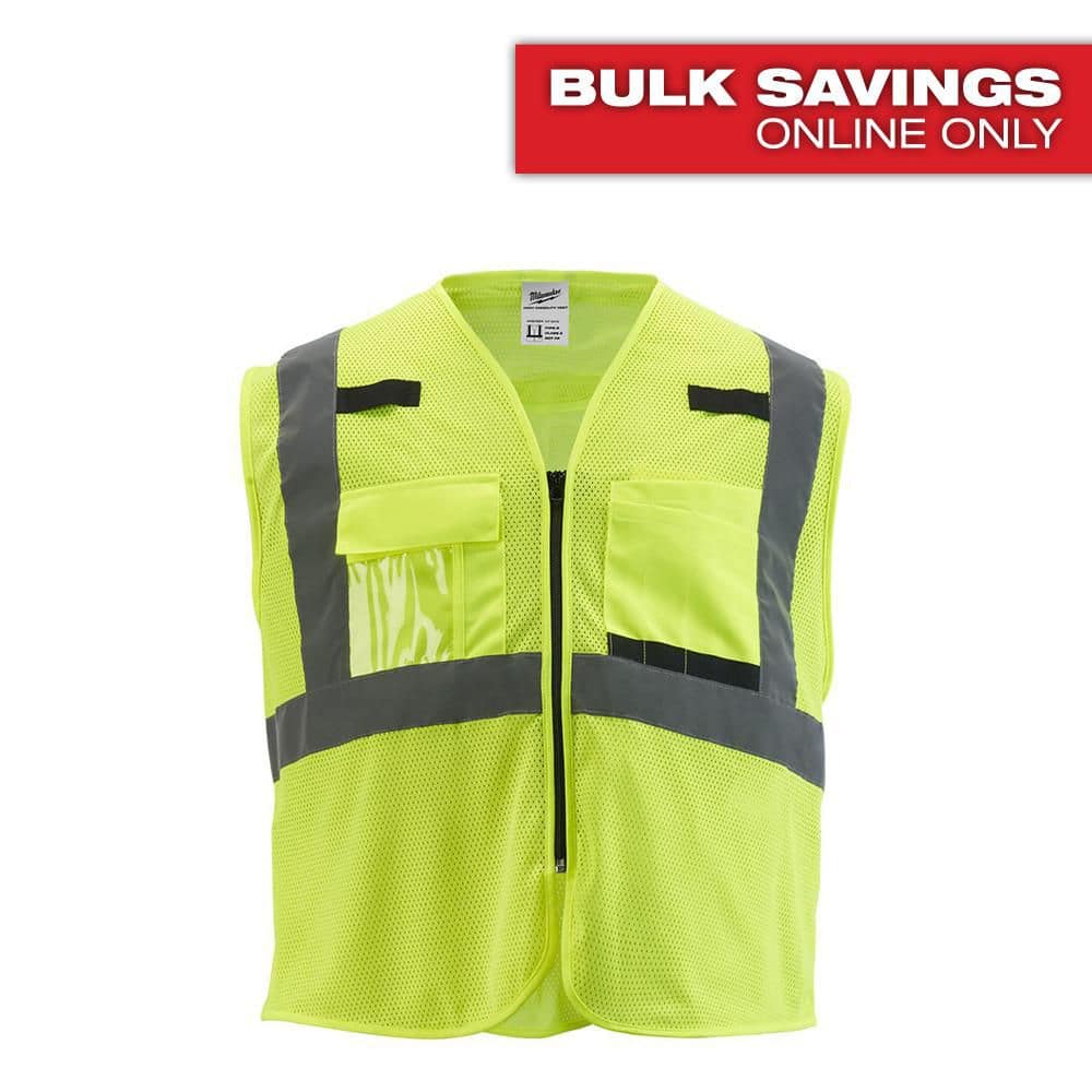 Milwaukee 2X-Large/3X-Large Yellow Class-2 Polyester Mesh High