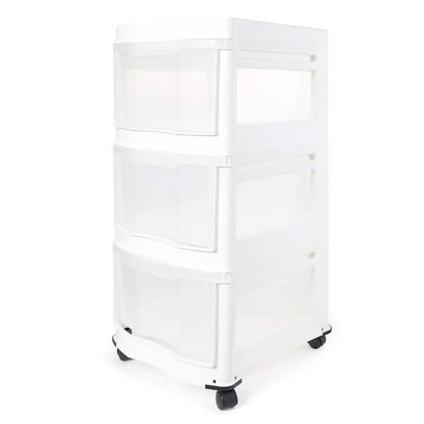 Life Story Classic White 3 Shelf Storage Container Organizer Plastic  Drawers, 1 Piece - Baker's