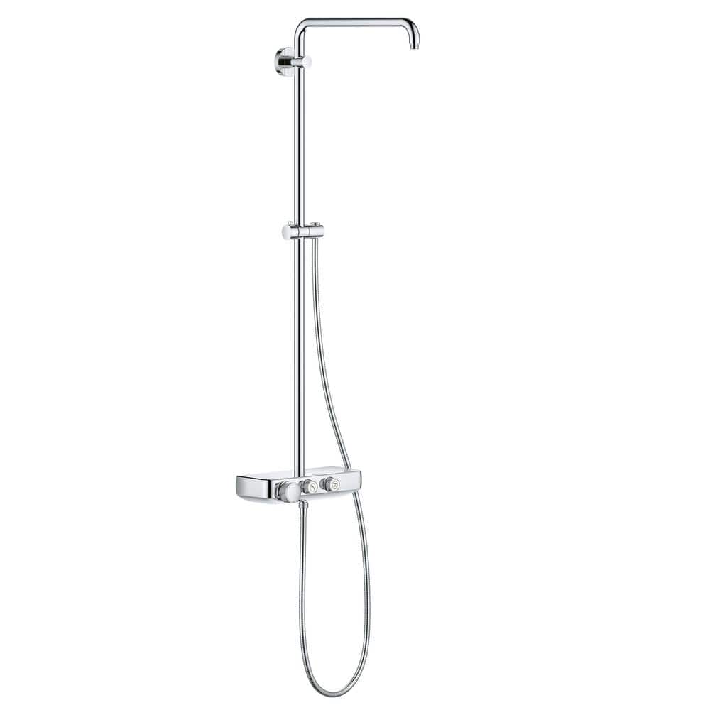 helpen voertuig Verspilling GROHE Euphoria 18 in. 2-Jet SmartControl Mono Shower System with Thermostat  in StarLight Chrome 26511000 - The Home Depot