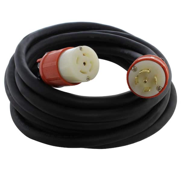 AC WORKS 25 ft. SOOW 10/5 NEMA L21-30 30 Amp 3-Phase 120/208V Industrial Rubber Extension Cord