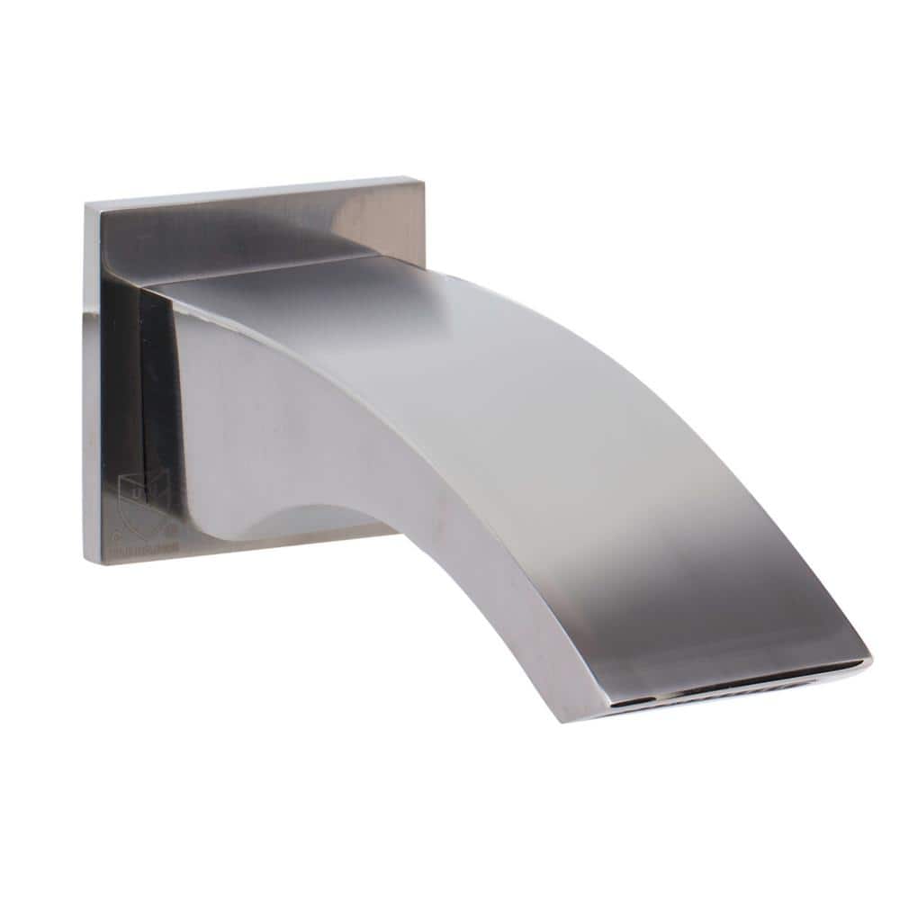 Brushed Nickel Curved Wall Mounted Tub Filler Spout