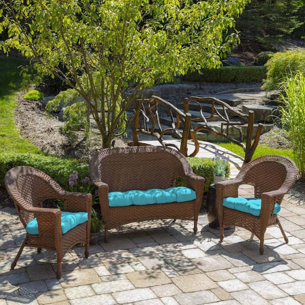 Arden selections outdoor wicker settee cushion sale