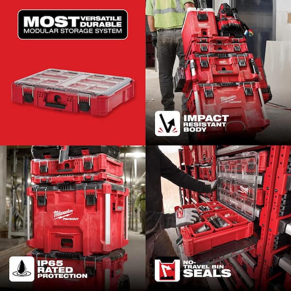 PACKOUT 11-Compartment Impact Resistant Portable Small Parts Organizer