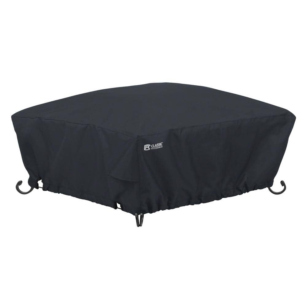 Classic Black Polyester Square Fire Pit Cover, 36 Inch