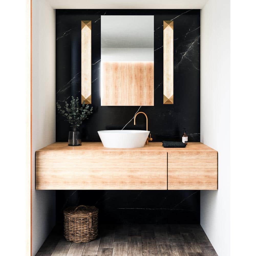 Alora Gold Finish Triangle Bathroom Vanity Light