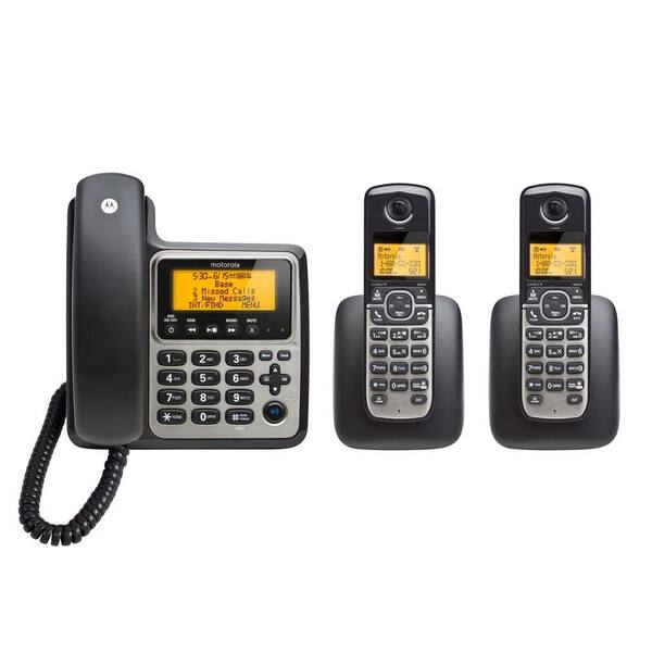 MOTOROLA 3-Handset Corded/Cordless Home Phone with Answering System