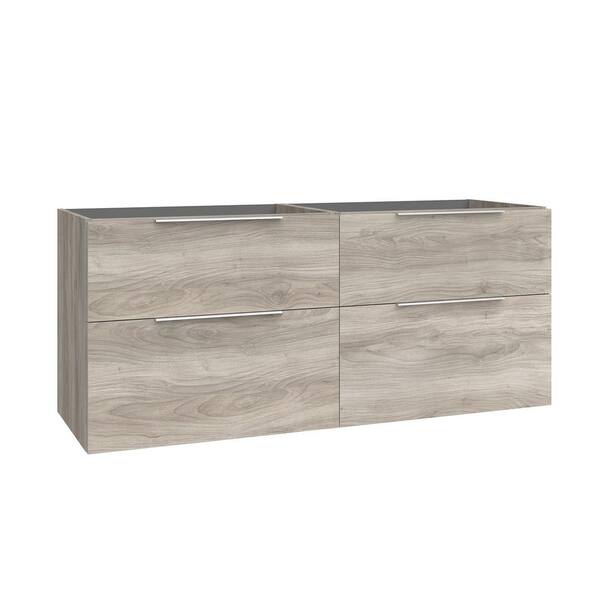 WS Bath Collections Dalia 54.3 in. Bath Vanity Cabinet without Top in Grey Pine Assembled