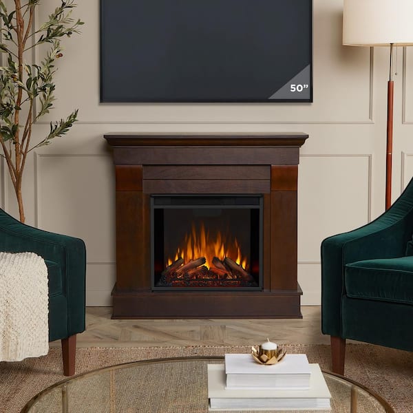Real Flame Chateau 41 in. Electric Fireplace in Dark Walnut 5910E