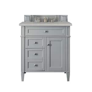 Brittany 30 in. W x 23.5 in. D x 34 in. H Bath Vanity in Urban Gray with Eternal Serena Quartz Top