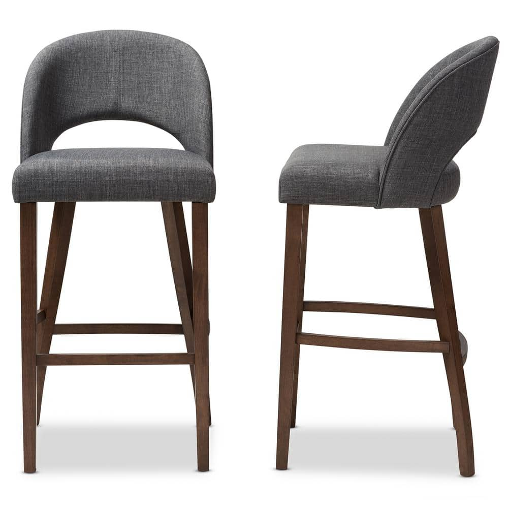 Baxton Studio Melrose 30 In Dark Gray Bar Stool Set Of 2 144 7940 2pc Hd The Home Depot