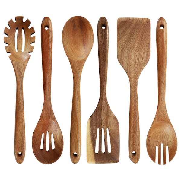 6 Piece Acacia Wood Kitchen Utensil Set