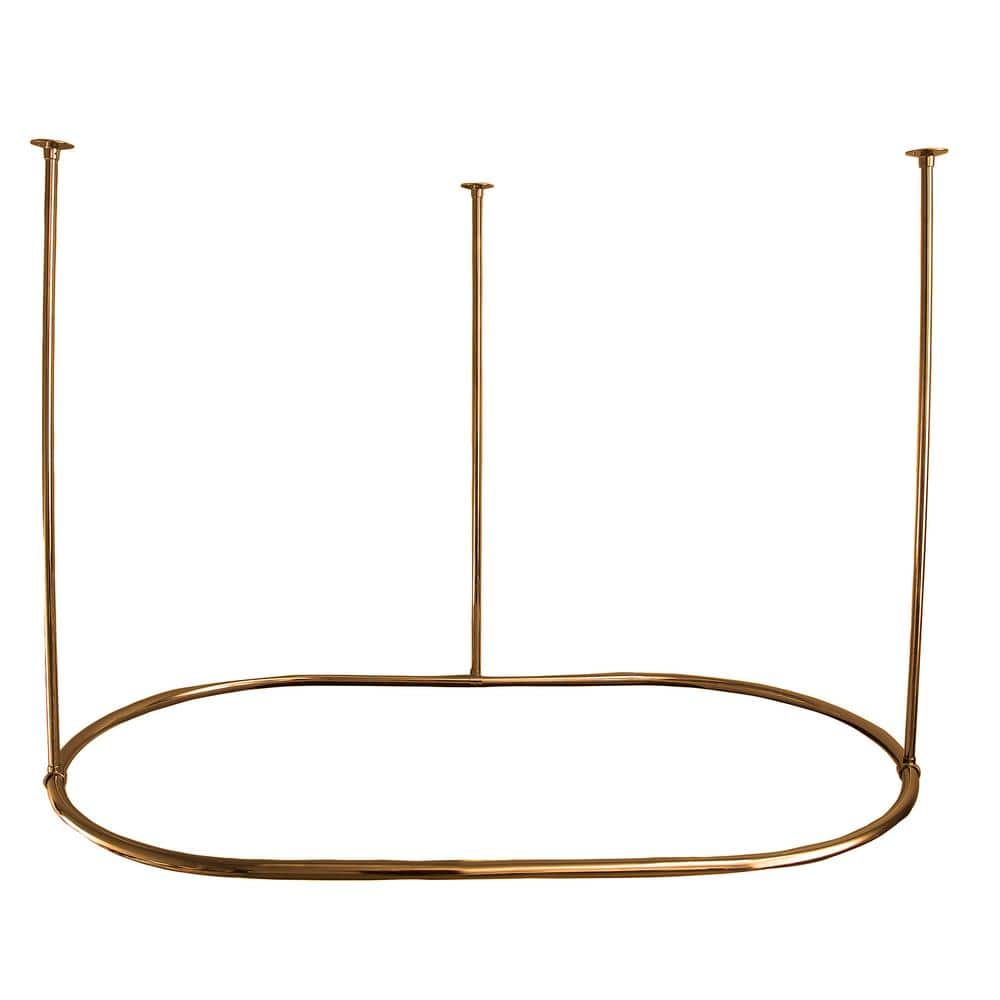 Allied Brass 72-in Polished Brass Fixed Single Straight Shower Rod