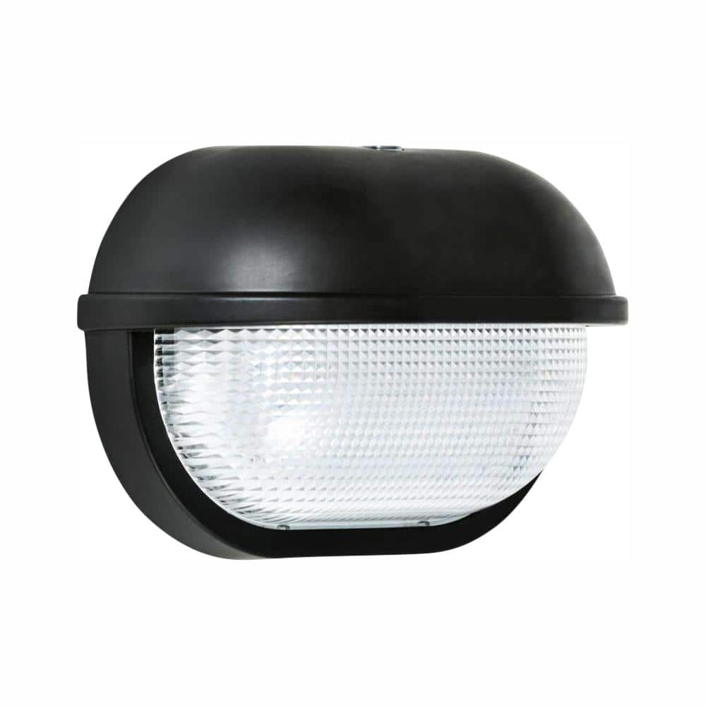 35-Watt Black Dusk-to-Dawn Outdoor Integrated LED Oval Wall Pack Light
