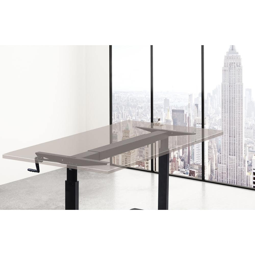 ErgoFlex 44'' Black Steel Manual Height Adjustable Desk Frame