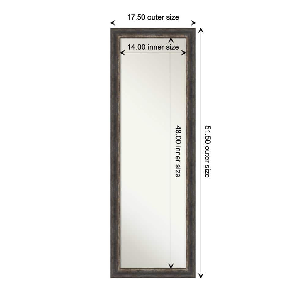 Full-Length Rustic Bronze and Wood Rectangular Mirror