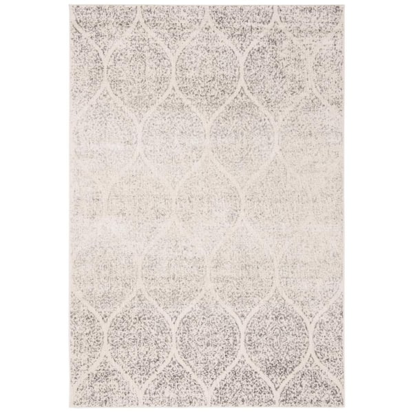 SAFAVIEH Madison Ivory/Silver 7 ft. x 9 ft. Medallion Area Rug