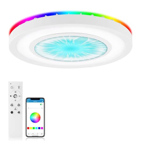 CIPACHO 118 in. 160-Light White RGB LED Flush Mount 3 Color Temperature Ceiling Light
