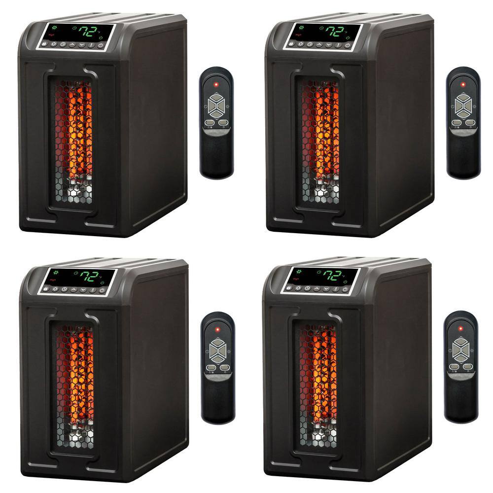 3 Element 1500-Watt Quartz Infrared Electric Room Space Heater (4-Pack)