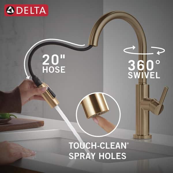 Delta Nicoli Gold Champagne Bronze 17.06 in. H Pull Down Sprayer