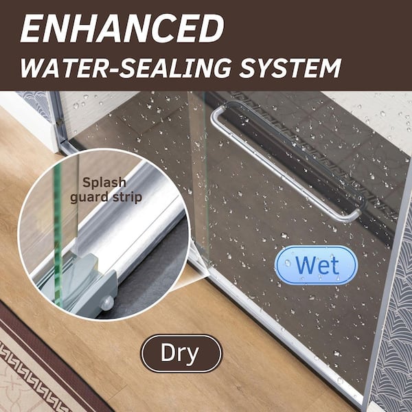 WOODBRIDGE 56-60 in. W x 72 in. H Double Sliding Framed Shower
