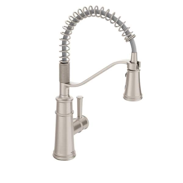 Belfield Spot Resist Stainless 18.25 in. H Pull Down Sprayer Kitchen Faucet with Fixed