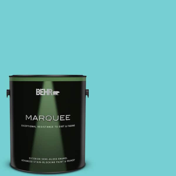BEHR MARQUEE 1 gal. #P460-3 Soft Turquoise Semi-Gloss Enamel Exterior Paint & Primer