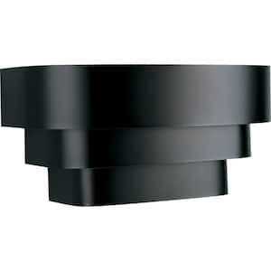 14 in. 1-Light Black Wall Sconce with Metal Shade