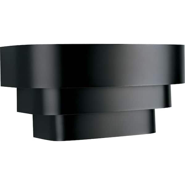 Progress Lighting 14 in. 1-Light Black Wall Sconce with Metal Shade