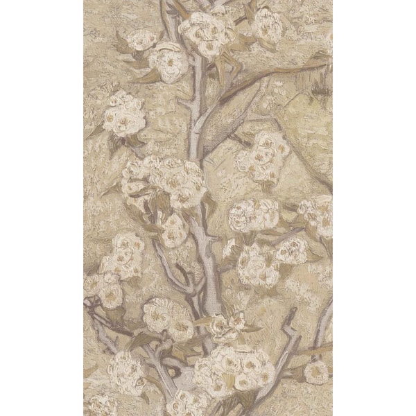 Walls Republic Beige Tropical Blossoming Pear Tree Printed Non-Woven Paper Paste the Wall Textured Wallpaper 57 sq. ft.