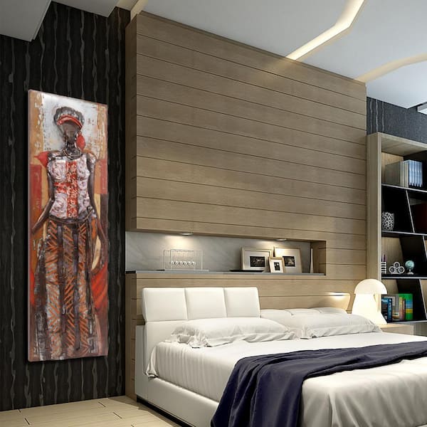 60 in. x 20 in. "Elegance" Mixed Media Iron Hand Painted Dimensional Wall Art