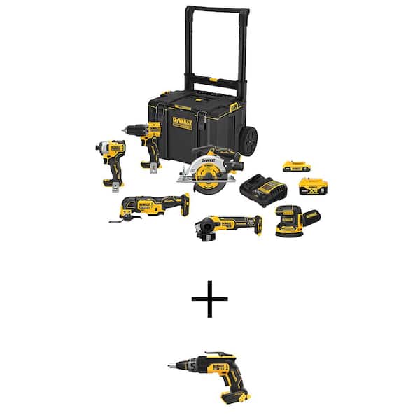 20V MAX ToughSystem Lithium-Ion 6-Tool Cordless Combo Kit and 20V MAX XR Lithium-Ion Cordless Brushless Screw Gun