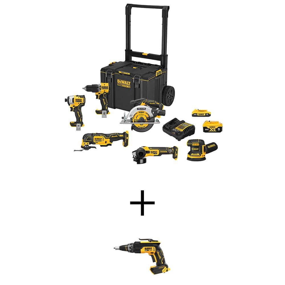 20V MAX ToughSystem Lithium-Ion 6-Tool Cordless Combo Kit and 20V MAX XR Lithium-Ion Cordless Brushless Screw Gun -  DEWALT, DCKTS681D1P1W30