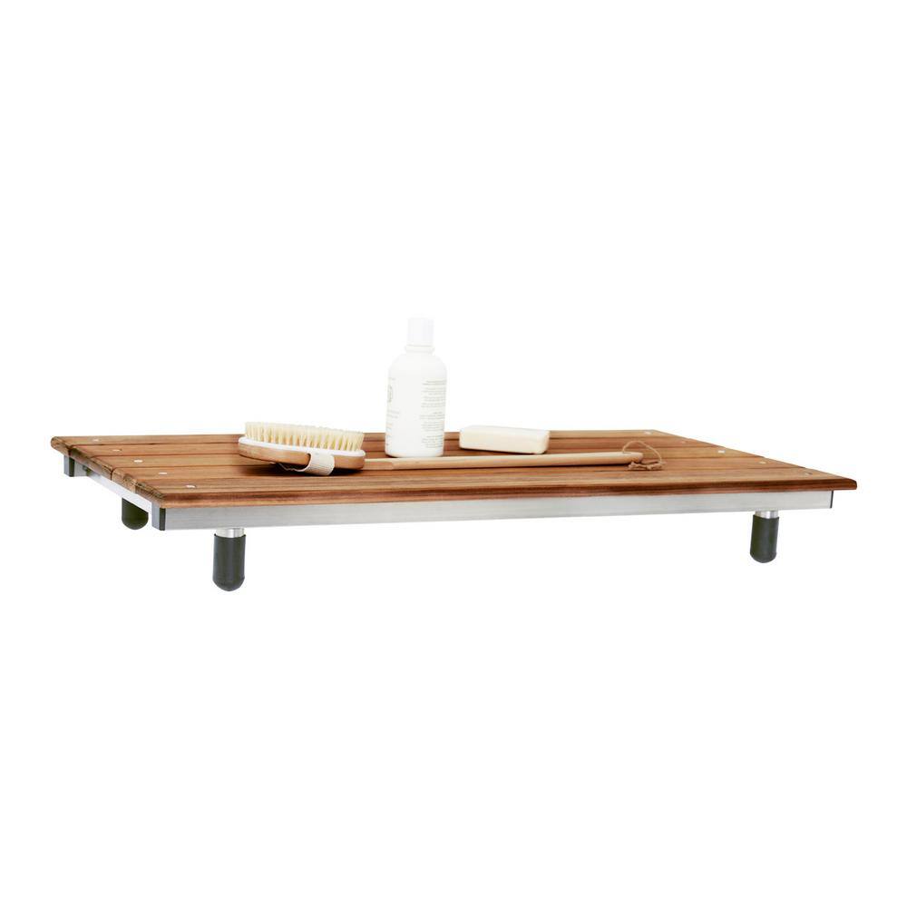 Adjustable Teak Wood Spa Tub Seat with Stainless Steel Frame