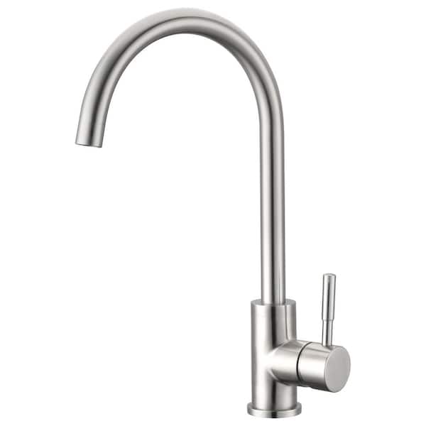 Unbranded Single Hole Single-Handle Kitchen Faucet in Brushed Nickel