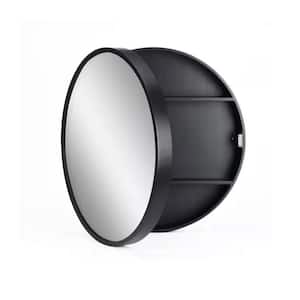 30 in. W x 30 in. H Black Aluminum Framed Round Wall Mount/Recessed Bathroom Medicine Cabinet with Mirror