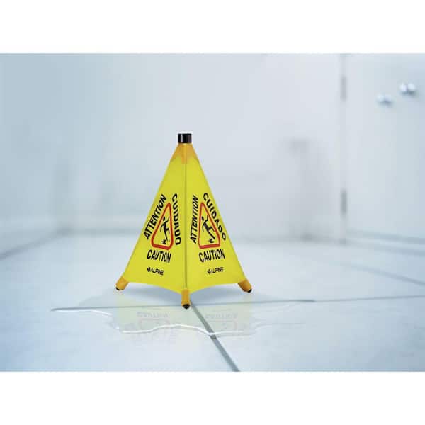 Wet Floor Pop-Up Safety Cone, Bilingual with Pictogram JI455 | RMP Wet Floor Pop-Up Safety Cone, Bilingual with Pictogram JI455 | RMP