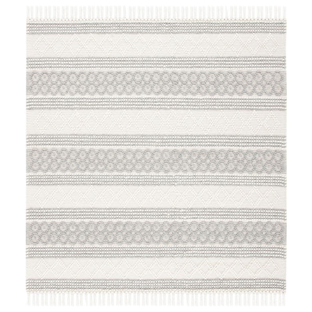 Natura 6 ft. x 6 ft. Ivory/Gray Chevron Striped Square Area Rug price history on PriceWatchPro