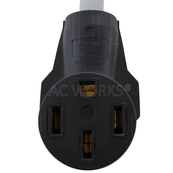 AC WORKS 1.5 ft. 30 Amp 250-Volt L6-30P Locking Plug to 50 Amp